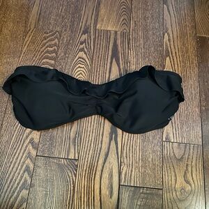 French Connection Black Ruffle Bikini Top